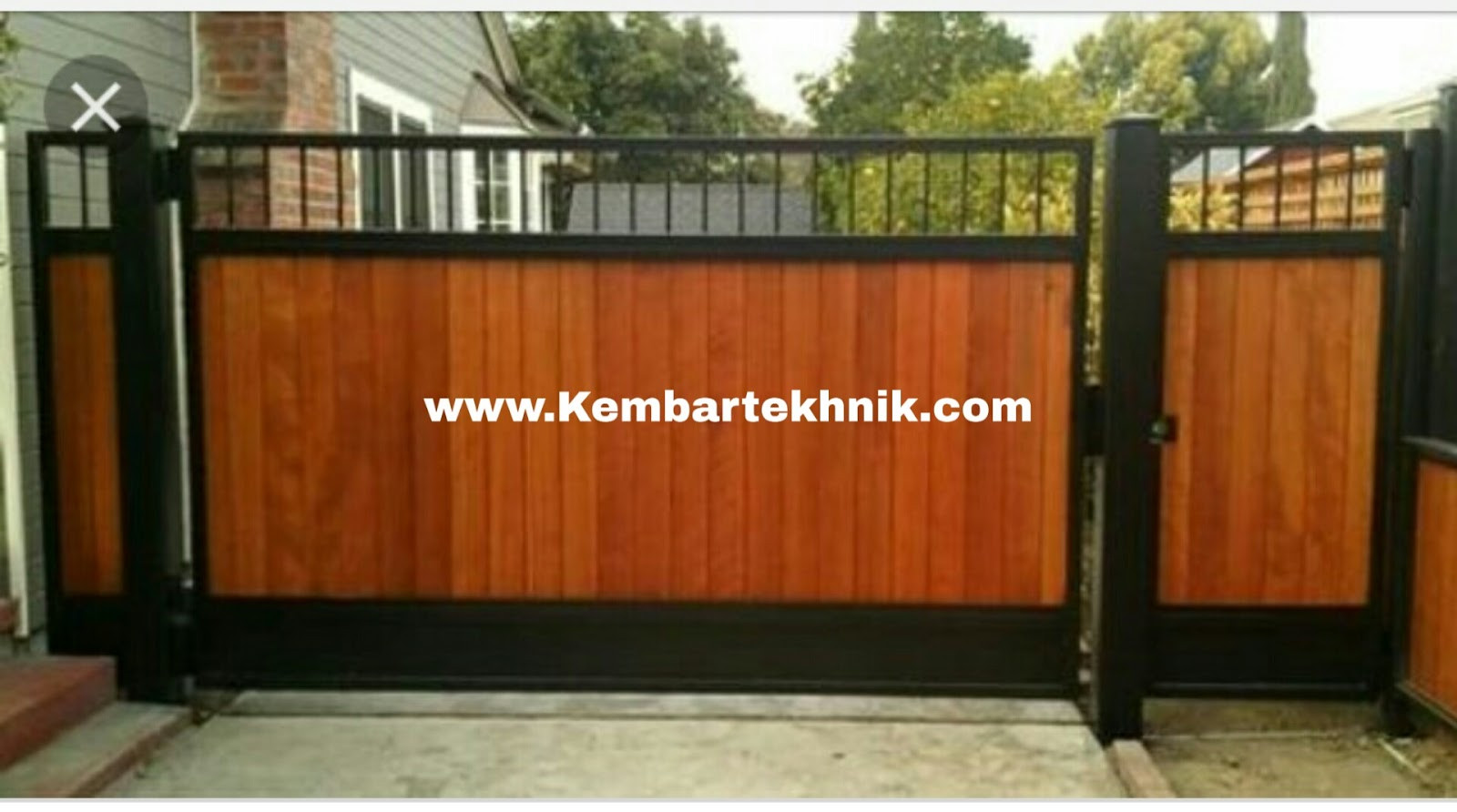 pintu gerbang besi minimalis kombinasi kayu contoh pintu