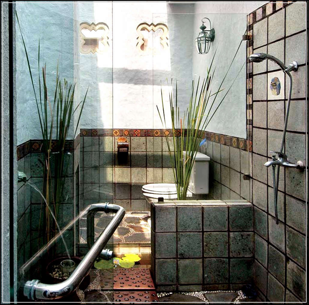 30 desain kamar mandi minimalis nuansa alam dengan batu