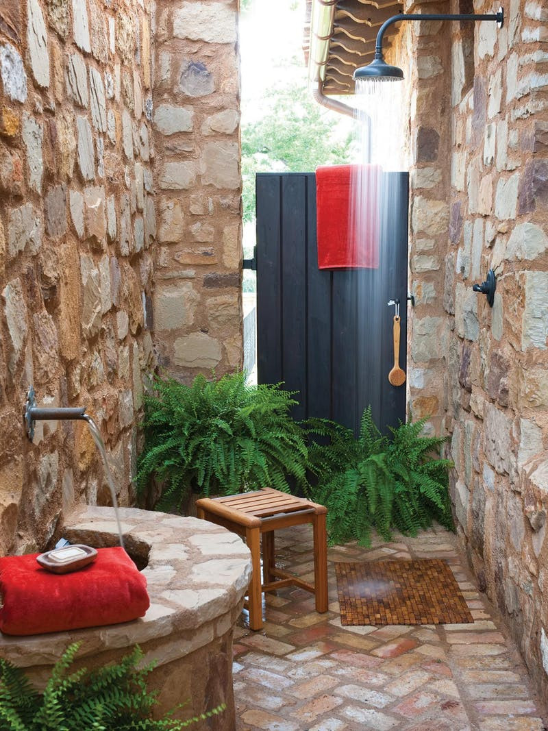 desain kamar mandi terbuka batu alam - wikana architect ...