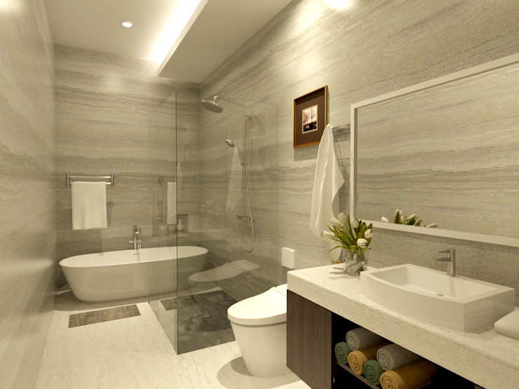 5 keramik kamar mandi minimalis yang cantik | homify