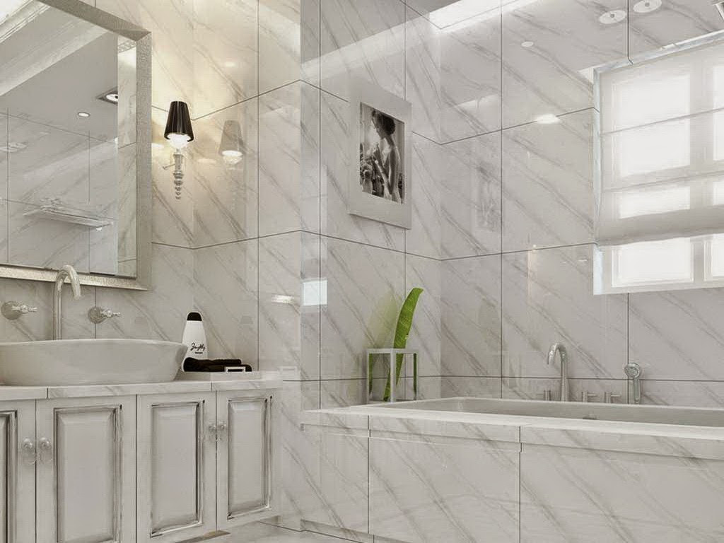 desain kamar mandi warna putih