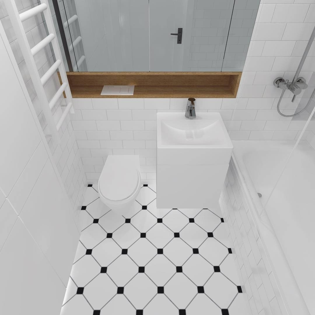 minimalis modern desain kamar mandi ukuran 1x1 dicampur