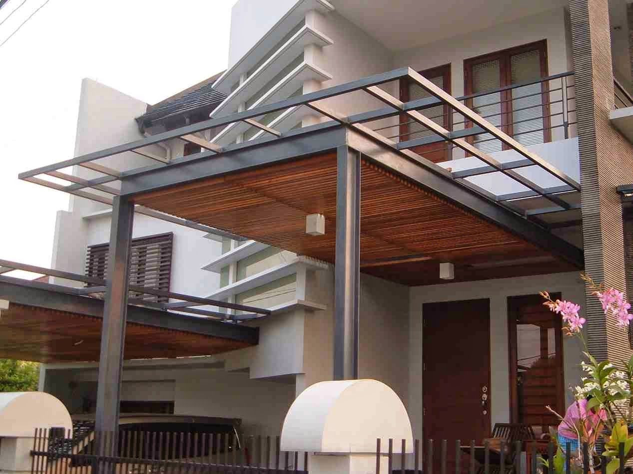 contoh model kanopi bahan kayu menarik canopy design