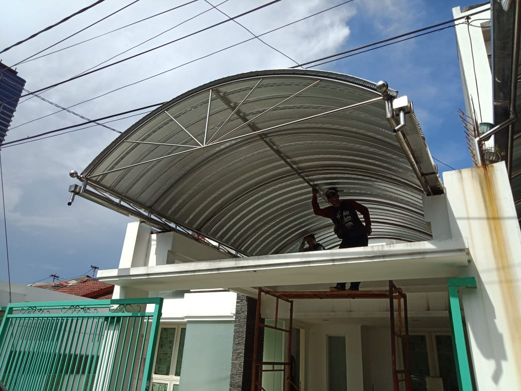 kanopi lengkung atap spandek canopi murah