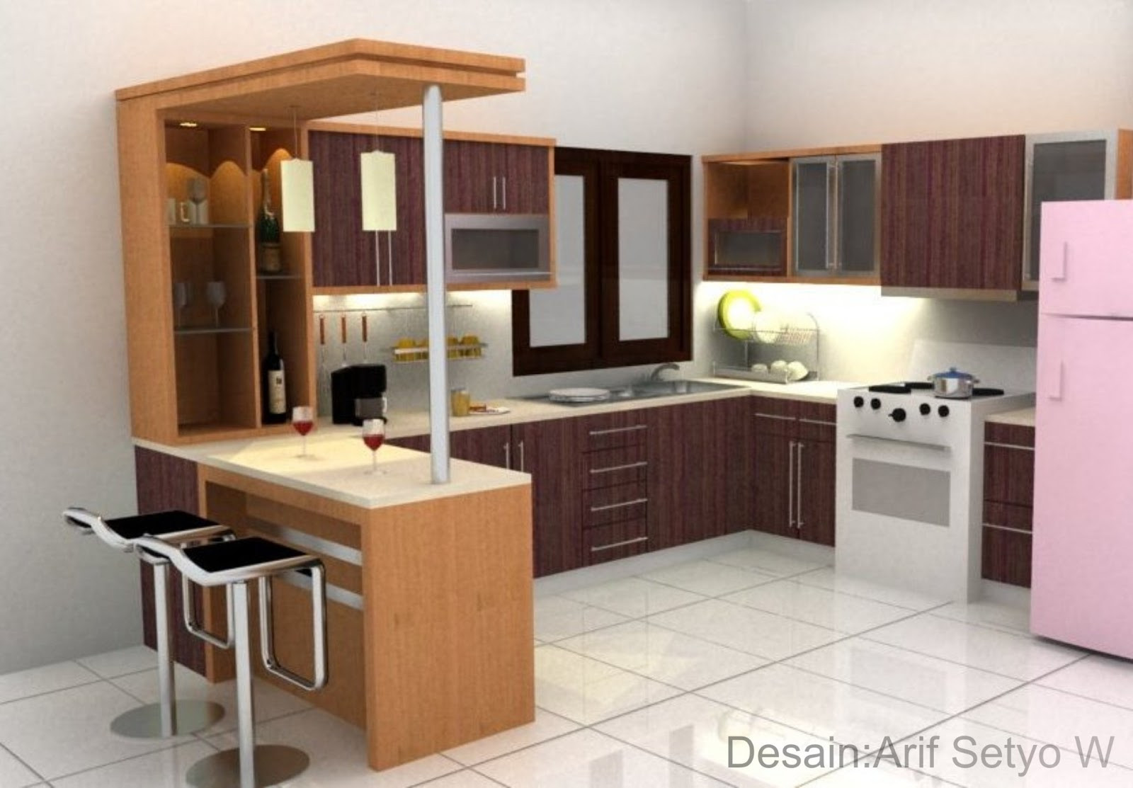 desain dapur dan kitchen set rumah tropis
