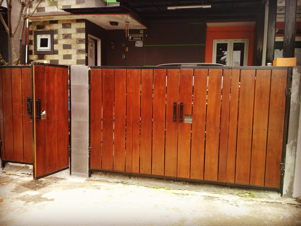 terjual pintu pagar kayu minimalis | kaskus