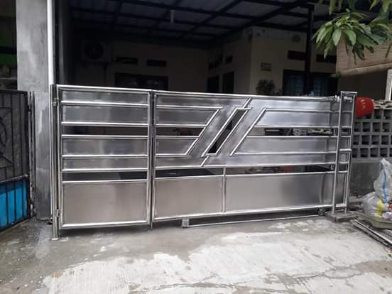 pintu pagar stainless steel | bengkel las listrik