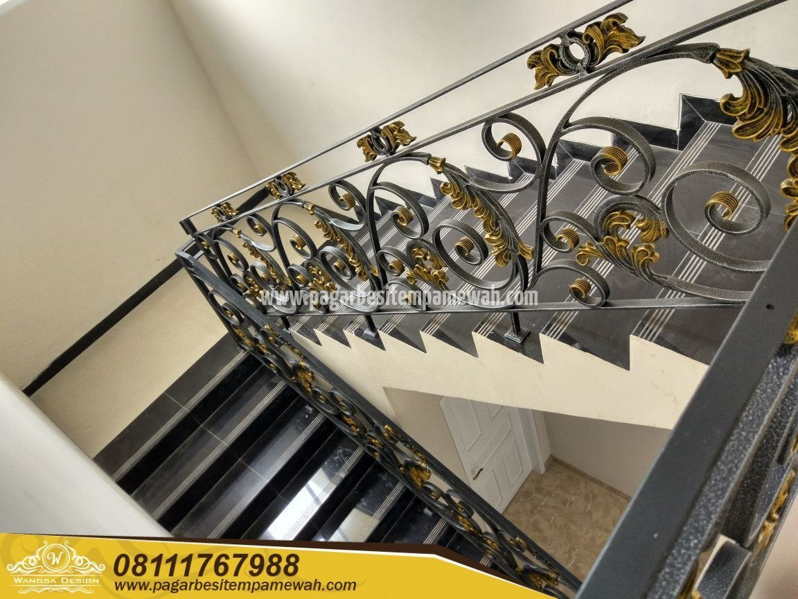 gallery gambar railing tangga besi tempa mewah klasik