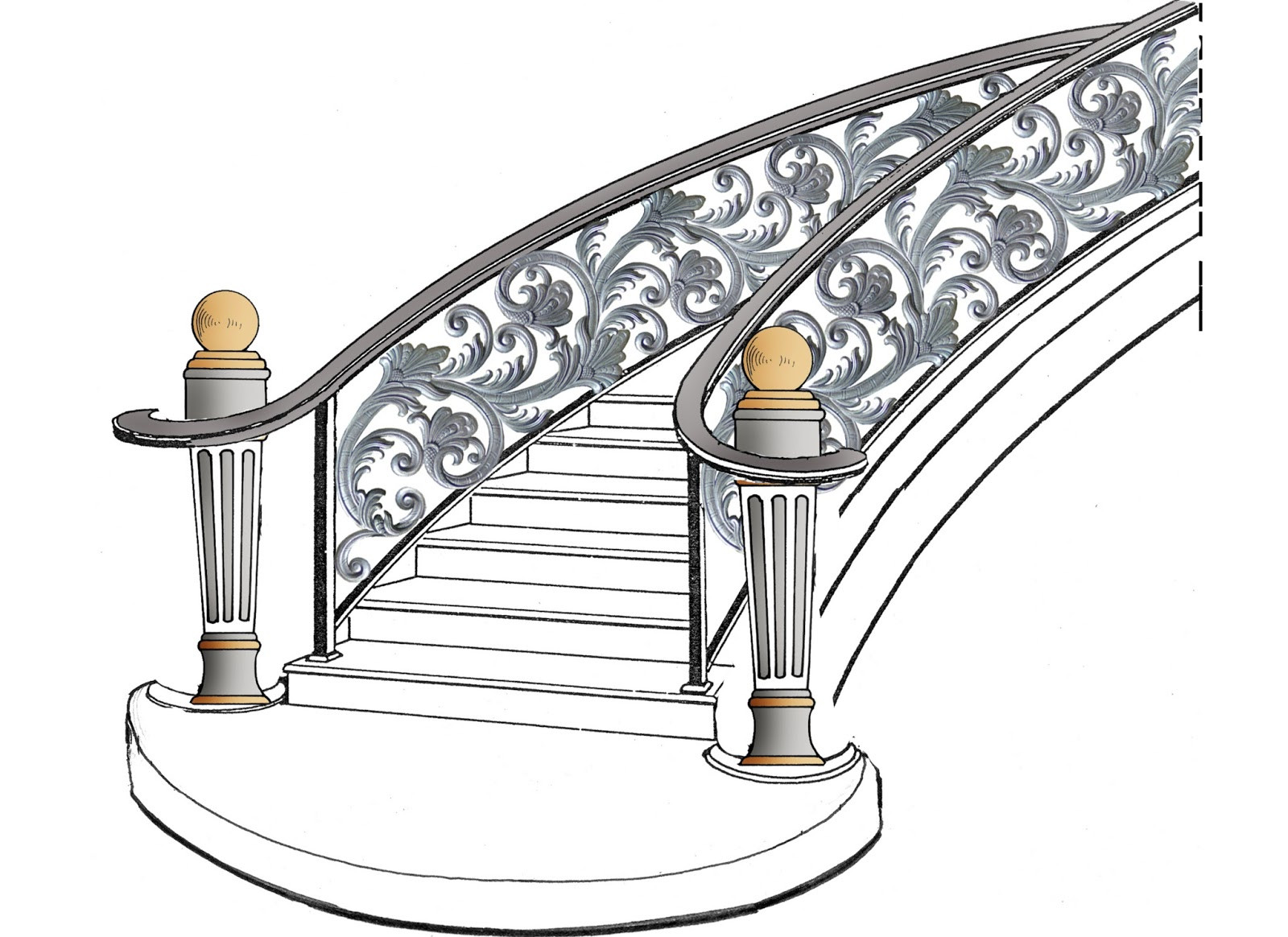 nuansa klasik workshop: railing tangga layang klasik