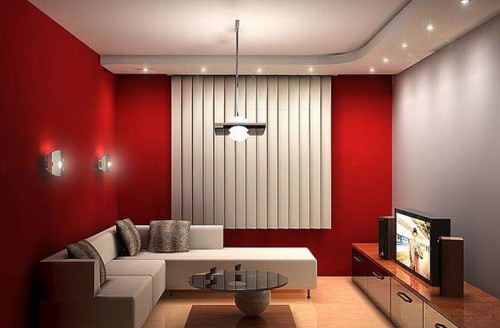 8 ruang tamu minimalis modern pesona merah dan putih