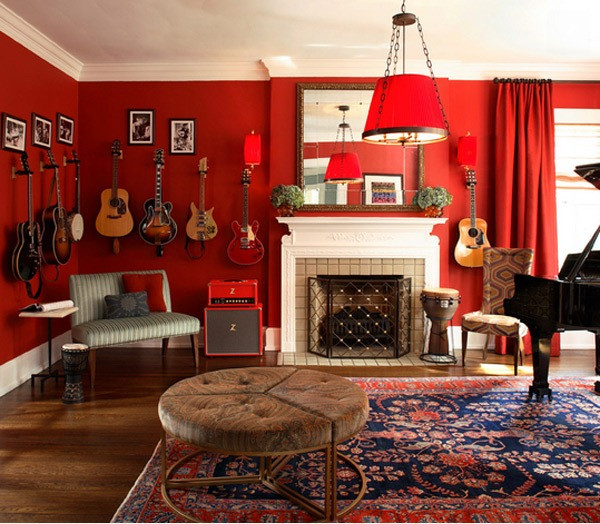 penggunaan warna merah di ruang tamu minimalis | rancangan ...